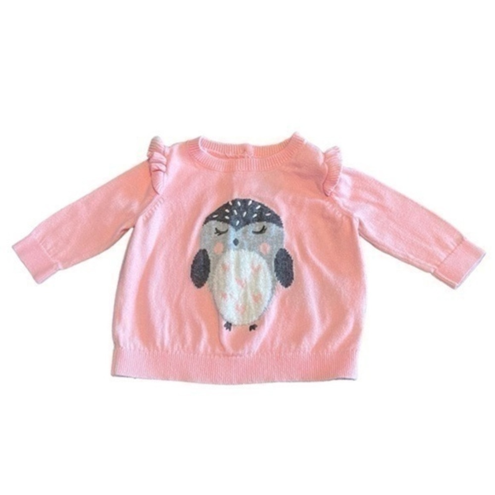 Baby Gap Owl Embroidered Ruffle Sweater 0-3 months​